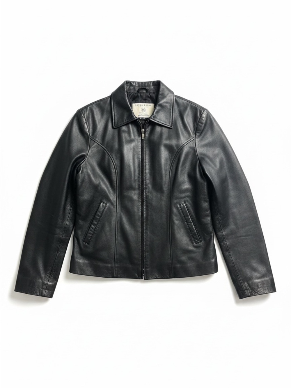 North Ridge Leather Black Genuine Leather Zip Jacket Women’s XL